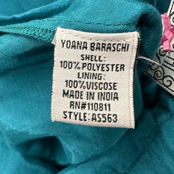 Yoana Baraschi Rosette Skirt Size 14 Turquoise with Golf Floral Embroidery Lined - Picture 11 of 13